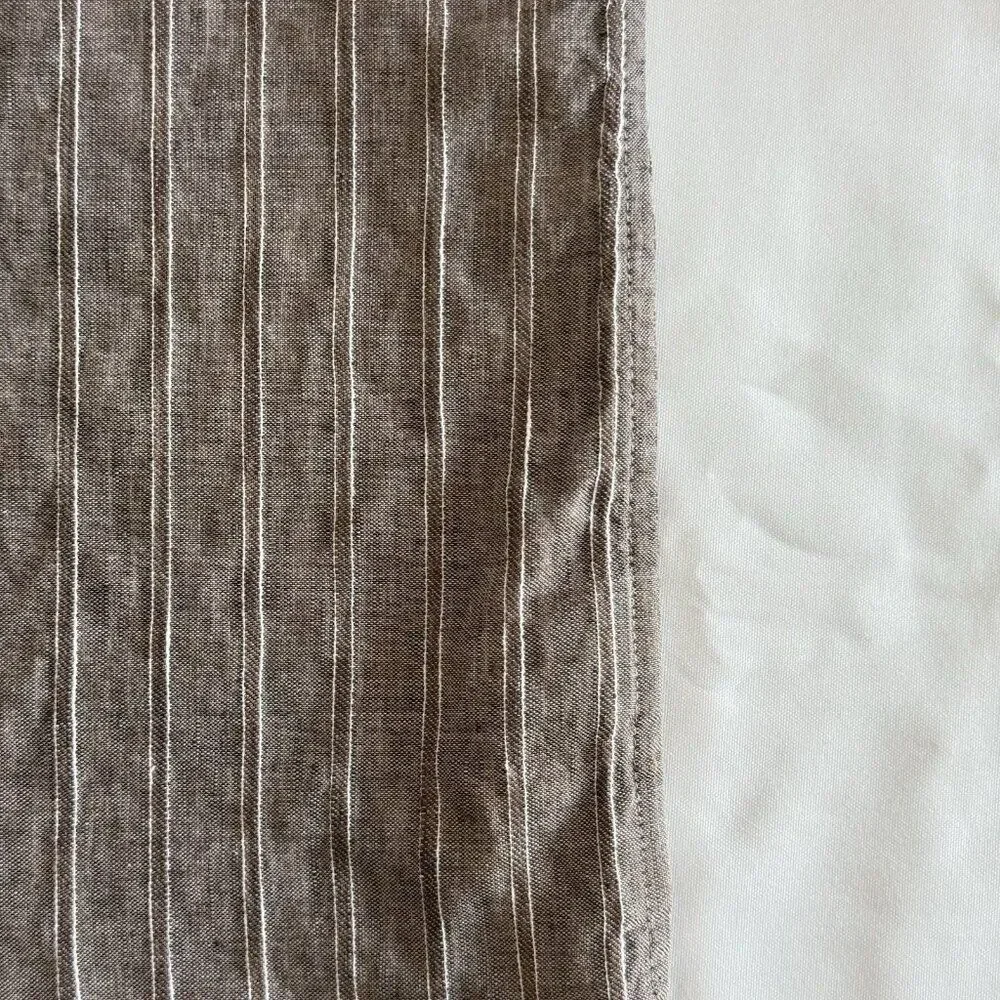 Banana Republic Mens XL Brown Slim Fit Italian Linen Long Sleeve Shirt Good